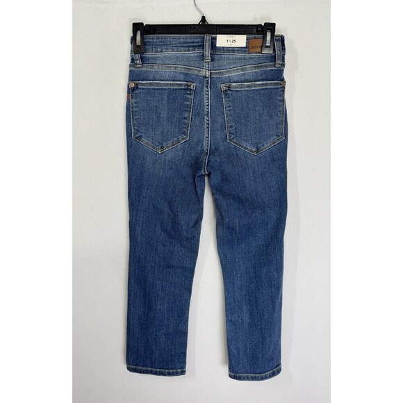 Judy Blue Skinny Fit Capri Women’s 1/25 Blue Denim Jeans Mid Rise Side Slit NEW - Picture 6 of 12